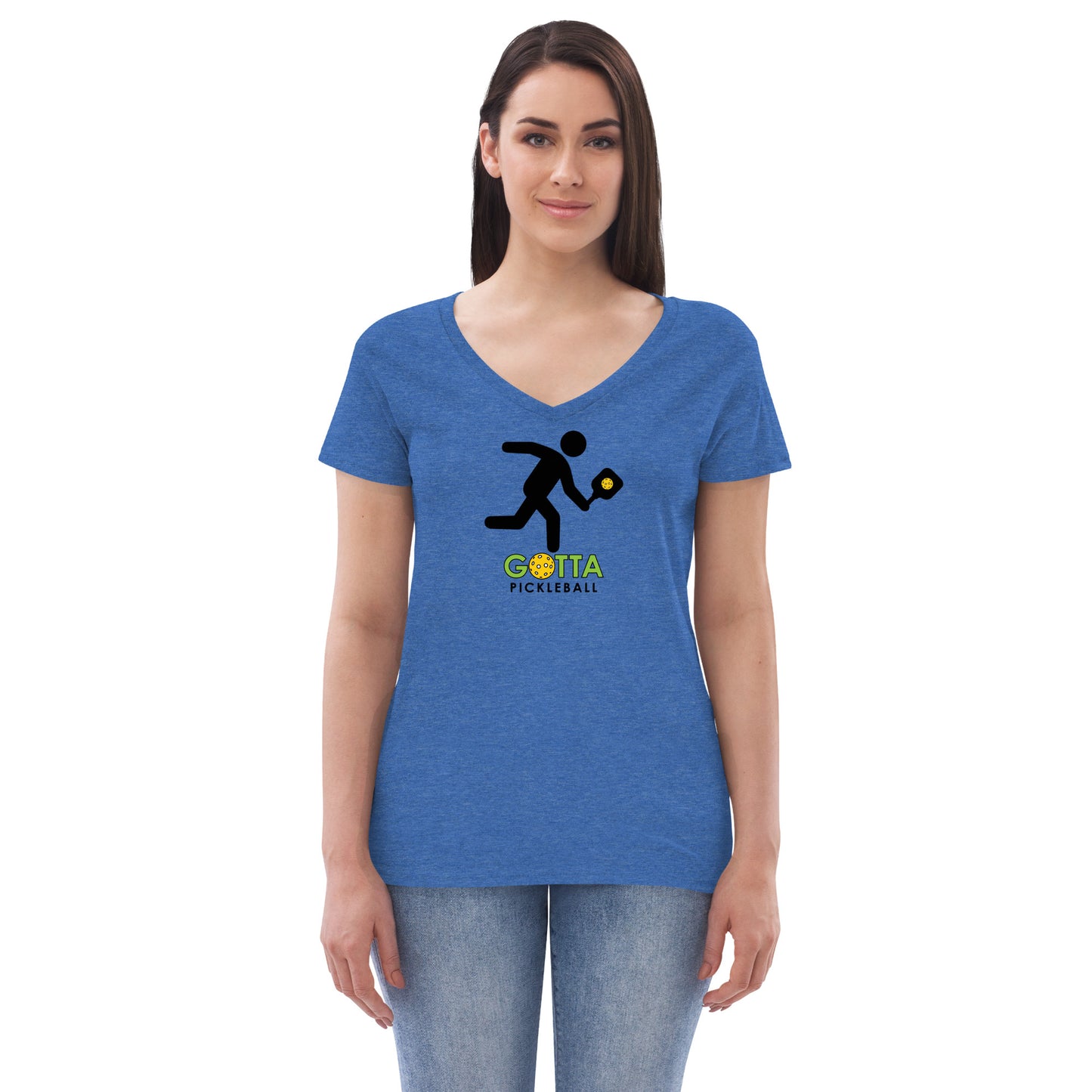Women's T-Shirt RELAXED FIT: GOTTA PICKLEBALL MASCOT OZZIE V-NECK (more colors)