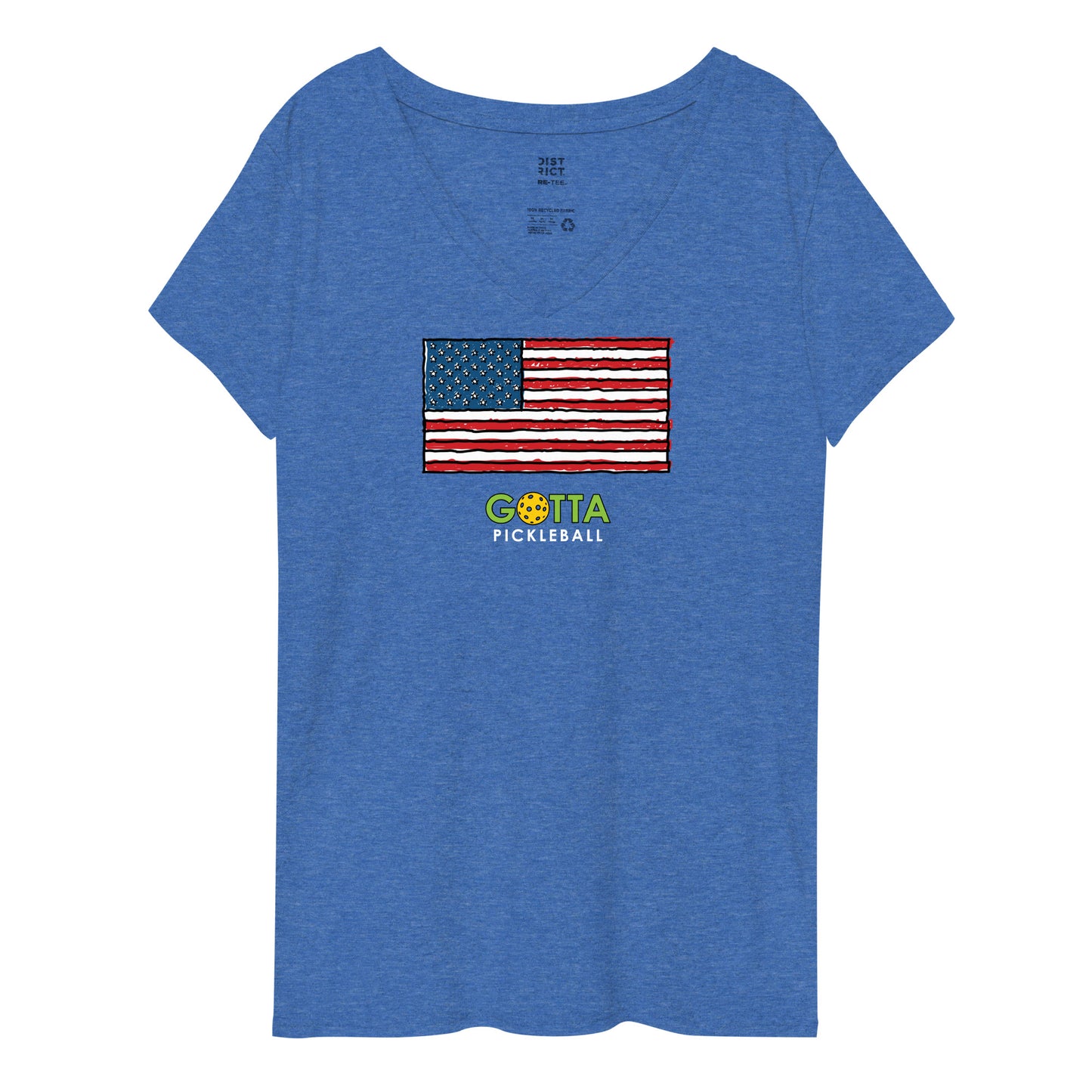 gotta pickleball v-neck t-shirt American flag