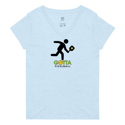 Women's T-Shirt RELAXED FIT: GOTTA PICKLEBALL MASCOT OZZIE V-NECK (more colors)