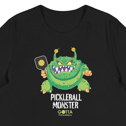 green horned pickleball monster holding paddle hitting a pickleball gotta pickleball