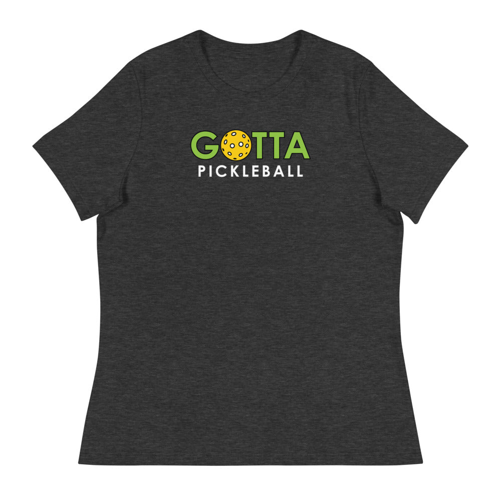 Women's T-Shirt Relaxed: Gotta Pickleball green logo (more colors)