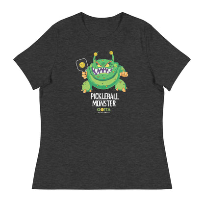 Women's T-Shirt Relaxed: Pickleball Green Monster (more colors)