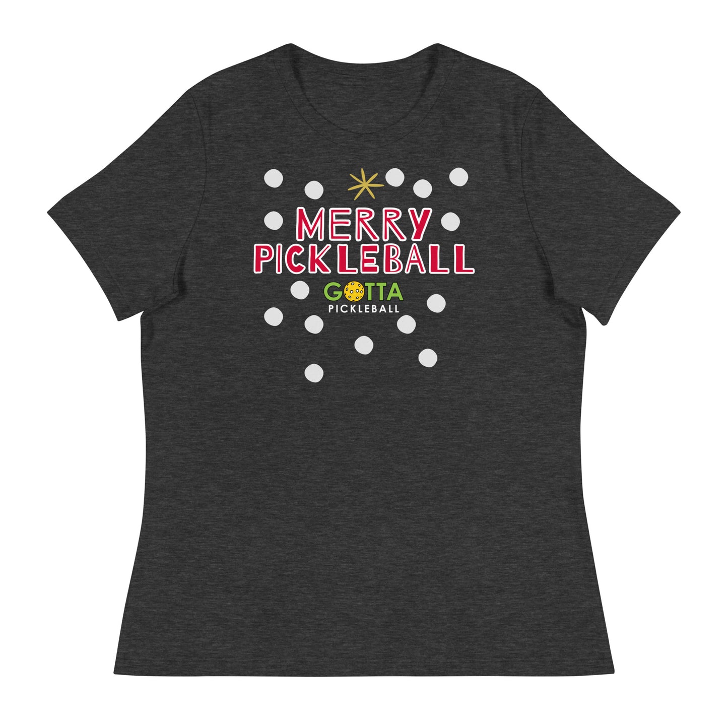 Women's T-Shirt Relaxed: Merry Pickleball Snow (more colors)