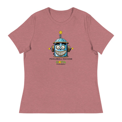 Women's T-Shirt RELAXED FIT: ROBOT FACE PICKLEBALL MACHINE (more colors)