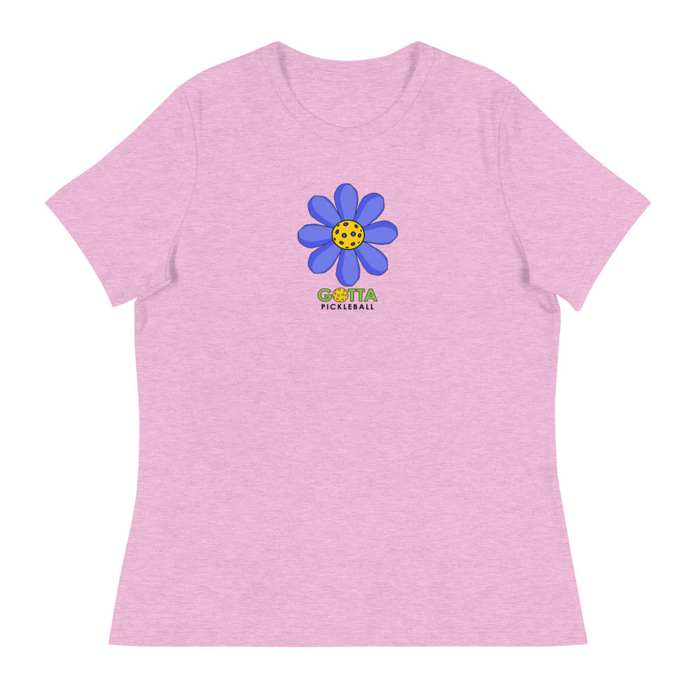 Women's T-Shirt Relaxed: Pickleball Flower Blue (more colors)