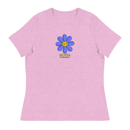 Women's T-Shirt Relaxed: Pickleball Flower Blue (more colors)