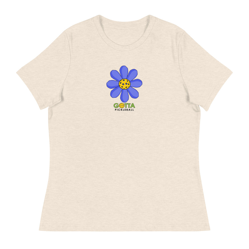 Women's T-Shirt Relaxed: Pickleball Flower Blue (more colors)