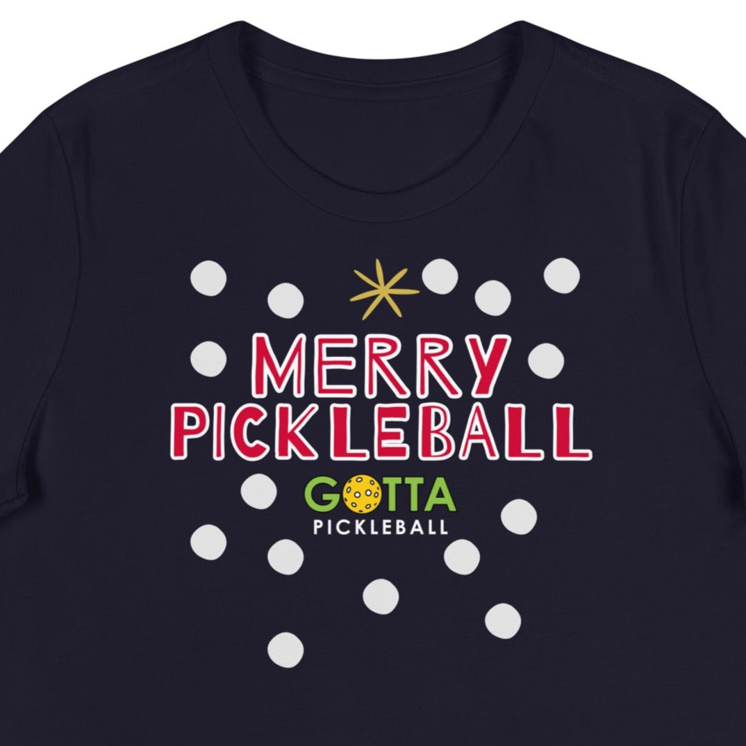 Women's T-Shirt Relaxed: Merry Pickleball Snow (more colors)