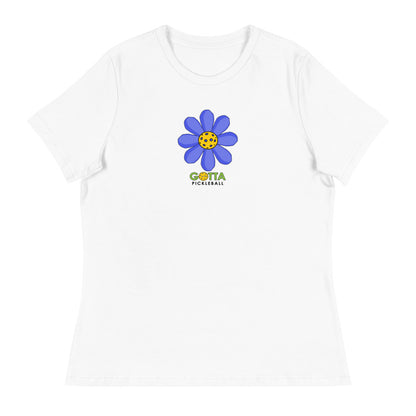 Women's T-Shirt Relaxed: Pickleball Flower Blue (more colors)