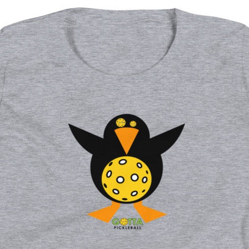 Youth T-Shirt COTTON/POLY: PICKLEBALL PENGUIN (more colors)